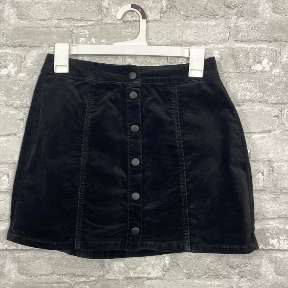 Melville Black Velvet Skirt